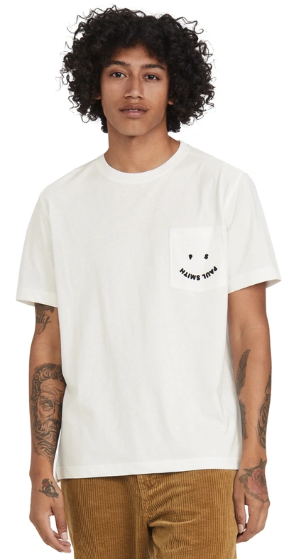 Ps By Paul Smith "happy" T-shirt With Pocket In White