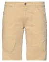 Jeckerson Man Shorts & Bermuda Shorts Beige Size 28 Cotton, Elastane