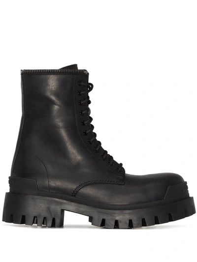 Balenciaga Black Master Leather Ankle Boots | ModeSens