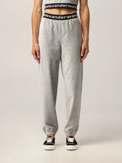 Alexander Wang Cotton Jogging Trousers In Grey
