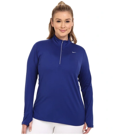 Nike Dry Element 1 4 Zip Running Top size 1x 3x deep Royal Blue reflective Silver Women s Long ModeSens