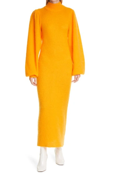rotate birger christensen orange dress ROTATE By Birger Christensen cut-out asymmetric dress