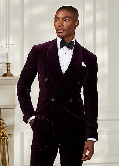 Velvet Tuxedo Jacket Ralph Lauren Purple Jacket Velvet Blazer - Main Image