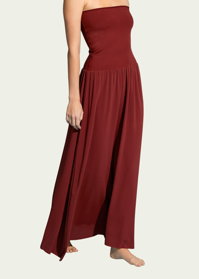 Eres Oda Strapless Stretch-jersey Maxi Dress In Noir | ModeSens