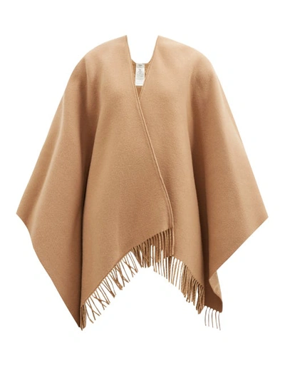 Fendi Reversible Fringed Wool And Cashmere-blend Jacquard Wrap In Neutrals