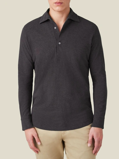 Luca Faloni Charcoal Grey Brera Piqué Polo Shirt In Dark Grey