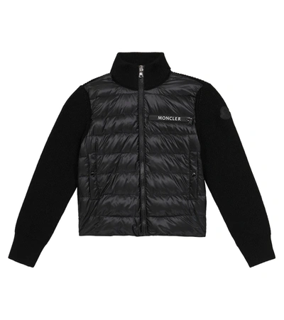 Moncler Kids' Down-padded Cardigan In Black