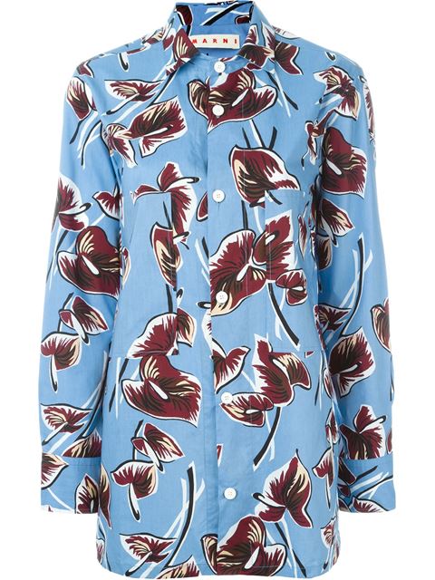 Marni Floral Printed Cotton Shirt | ModeSens
