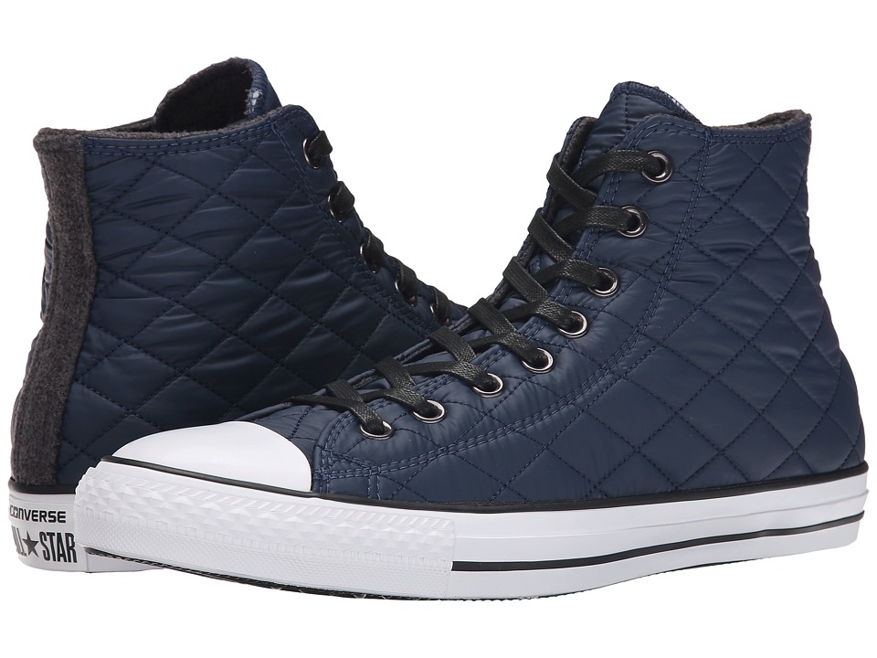 converse all star hi leather black gold quilted