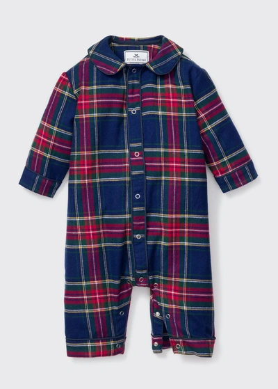 Petite Plume Boys' Windsor Tartan Flannel Coverall - Baby In Navy