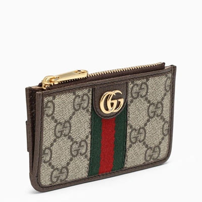 Gucci Ophidia Card Case In Beige