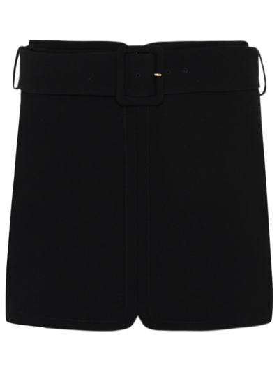 Versace Belted Wool-crepe Mini Skirt In Black
