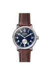 Shinola Men's Runwell Sub Second Stainless Steel & Cattail Leather Strap Watch In Midnight Blue