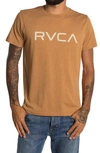 Rvca Big  Logo T-shirt In Camel/ White
