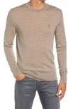 Allsaints Mode Slim Fit Wool Sweater In Smoked Brown Marl