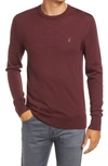 Allsaints Mode Slim Fit Wool Sweater In Damson Red