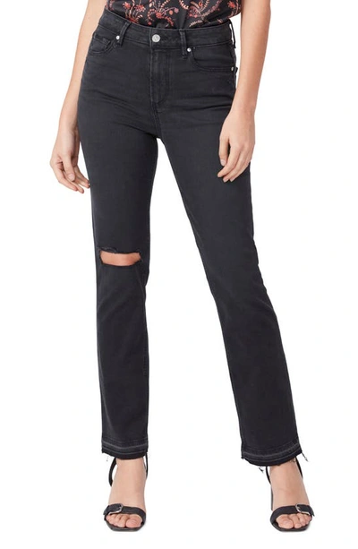 Paige High Waist Released Hem Straight Leg Jeans In Nocolor