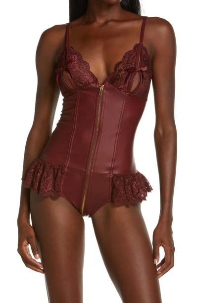 Ann Summers Tasha Teddy In Burgundy