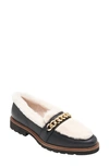 Andre Assous Phili Faux Fur Weather Resistant Loafer In Black/natural
