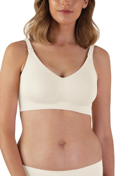 Bravado Designs Body Silk Seamless Recycled Nylon Blend Wireless Maternity/nursing Bra In Antique White