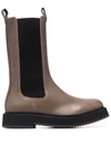 Joseph British Chelsea Leather Boots In Taupe