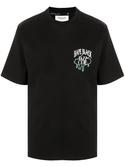 Bape Black *a Bathing Ape® Logo Print T-shirt In Schwarz