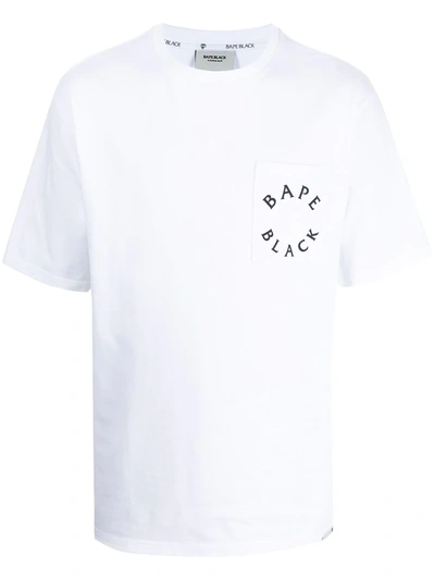 Bape Black *a Bathing Ape® Logo Print T-shirt In Weiss