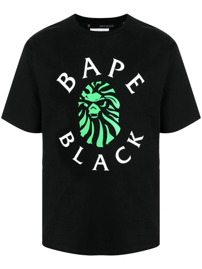 Bape Black *a Bathing Ape® Logo Print T-shirt In Schwarz