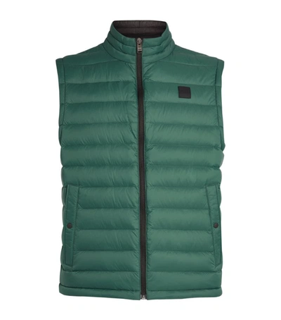 Hugo Boss Packable Down Gilet With Water-repellent Outer In Dark Green