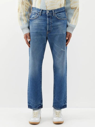 Acne Studios 2003 Straight-leg Distressed Jeans In Vintage Blue