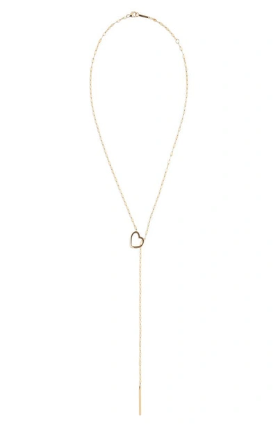 Lana Jewelry Mega Gloss Blake 14k Yellow Gold Heart Lariat Necklace