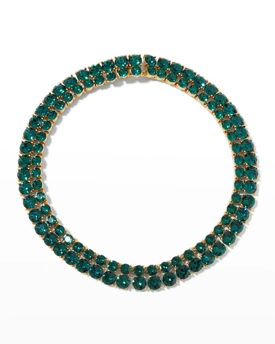 Oscar De La Renta Resort 22 Goldtone & Swarovski Crystal Collar Necklace In  Emerald | ModeSens