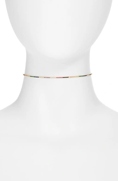 Shymi Celine Tennis Choker Necklace In Multi Color