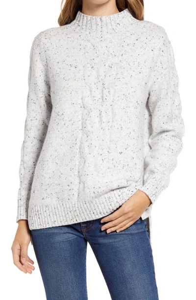Vince Camuto Cable Knit Turtleneck Sweater In Antique White