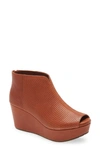 Chocolat Blu Walee Peep Toe Platform Bootie In Whiskey Leather