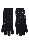 Carolyn Rowan Accessories Crystal Embellished Cashmere Gloves In Black