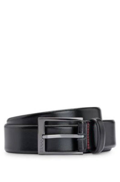 Hugo Boss Gellot Leather Dress Belt In Black