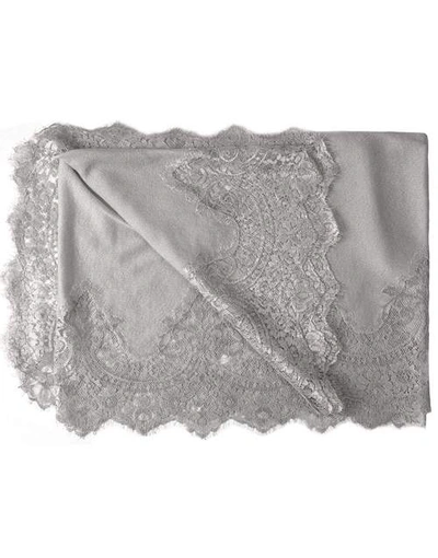 Janavi India Lace Inset Scarf - Grey Silver In Gry/silv