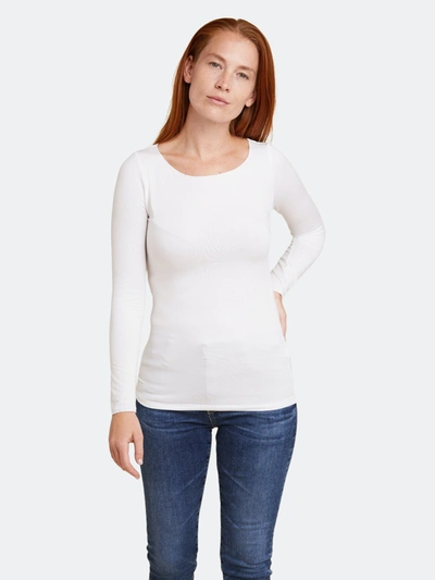 Majestic Merrow Soft Touch Boatneck Top In Anthracite Chine