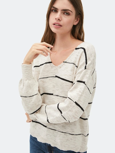 Michael Stars Tricia Striped Sweater In White