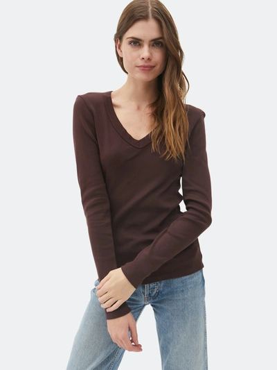 Michael Stars Layla V-neck Tee In Brown