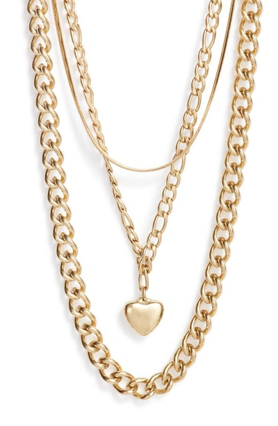 Bracha Jasmine Triple Strand Necklace In Gold