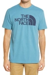 The North Face Half Dome Logo Graphic Tee In Storm Blue