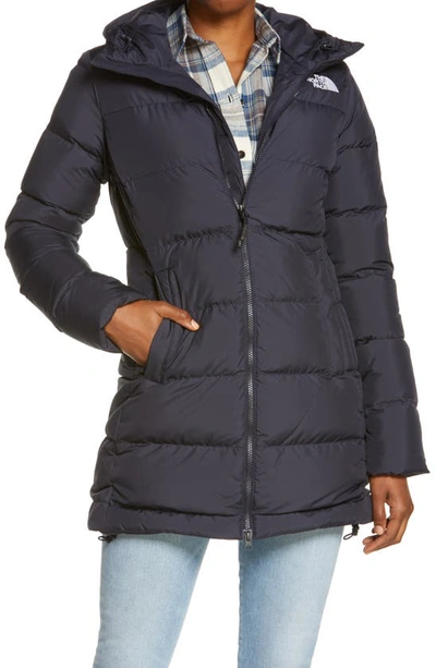 The North Face Gotham 550 Fill Power Down Hooded Parka In Aviator Navy