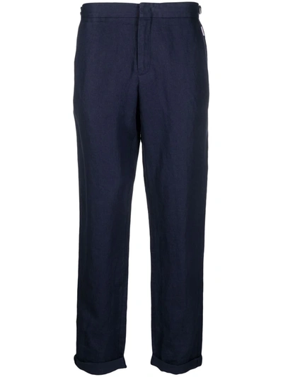 Orlebar Brown Griffon Linen Tailored Trousers In Blau