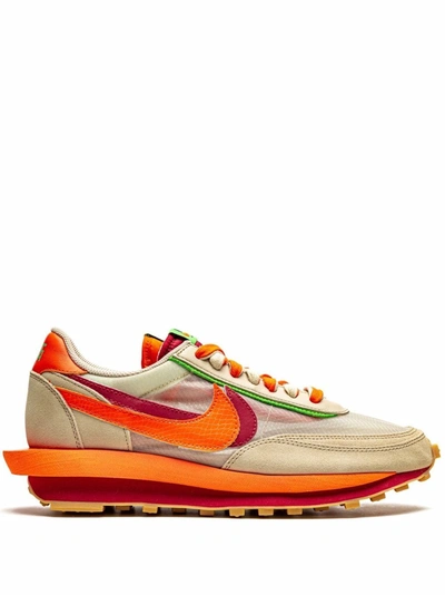 Nike Sacai X Clot Edition Ldwaffle Sneakers In Net/orange Blaze-dee