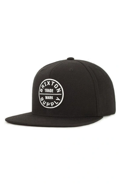 Brixton Oath Iii Snapback Baseball Cap In Black