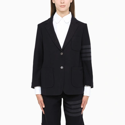 Thom Browne Navy Cotton Single-breasted Blazer In Blue