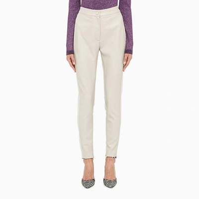 Stella Mccartney Off White Leather-effect Kelly Trousers