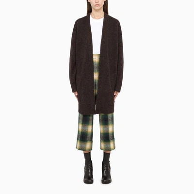 Samsoe & Samsoe Dark Brown Long Cardigan In Beige